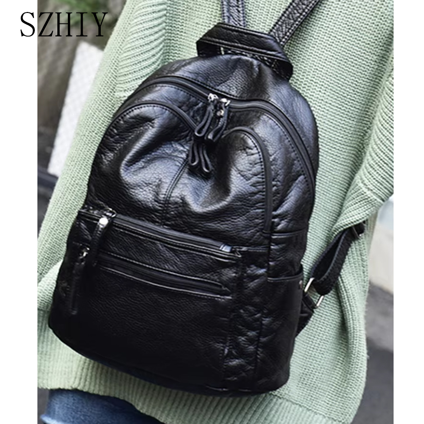 Washed Leather Backpack for Wo - огляд і ціна Travel Backpack Anti Theft